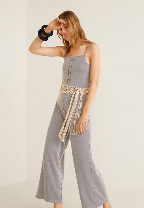 MANGO - Jumpsuit - navy & white 