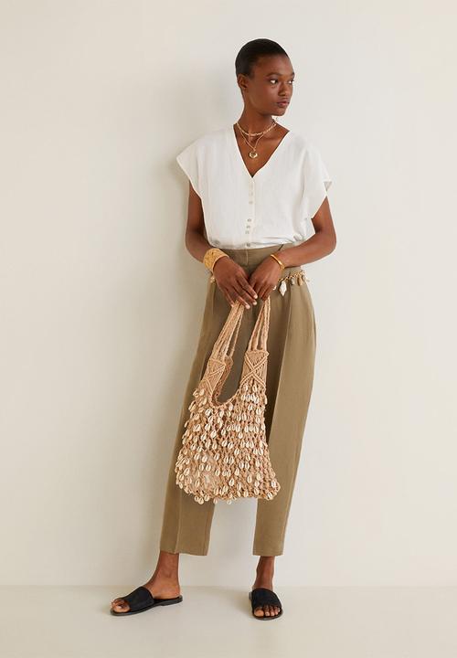 MANGO - Blouse with delicate button detail - white 