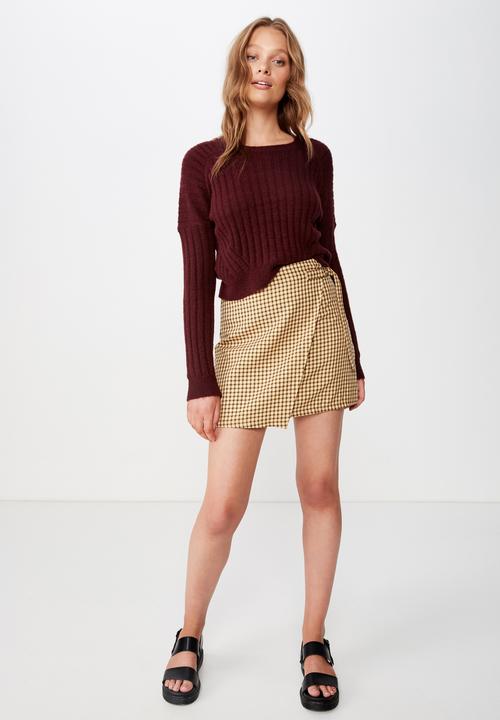 Cotton On - Woven millie houndstooth skirt - yellow