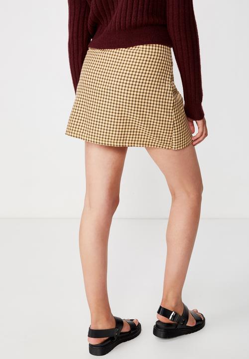 Cotton On - Woven millie houndstooth skirt - yellow