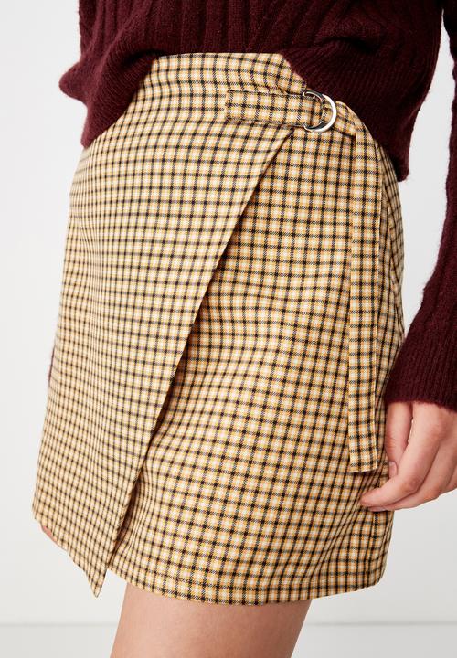 Cotton On - Woven millie houndstooth skirt - yellow