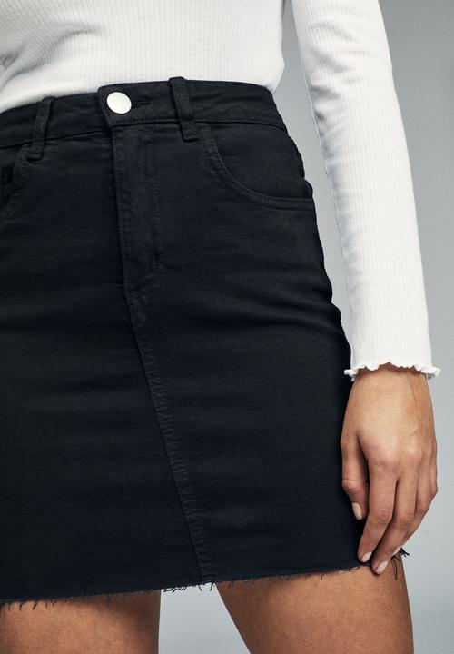 Cotton On - Classic stretch denim mini skirt - black