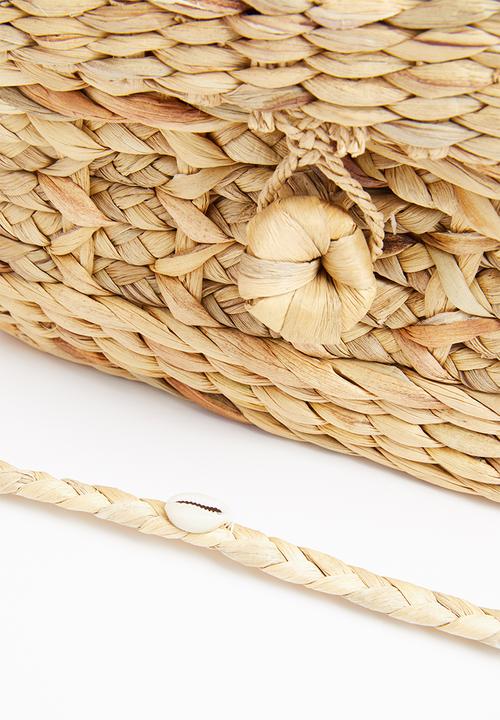 MANGO - Boxed weaved bag - beige