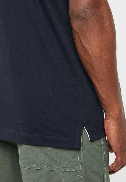 Brave Soul - Twister short sleeve golfer - navy & white 