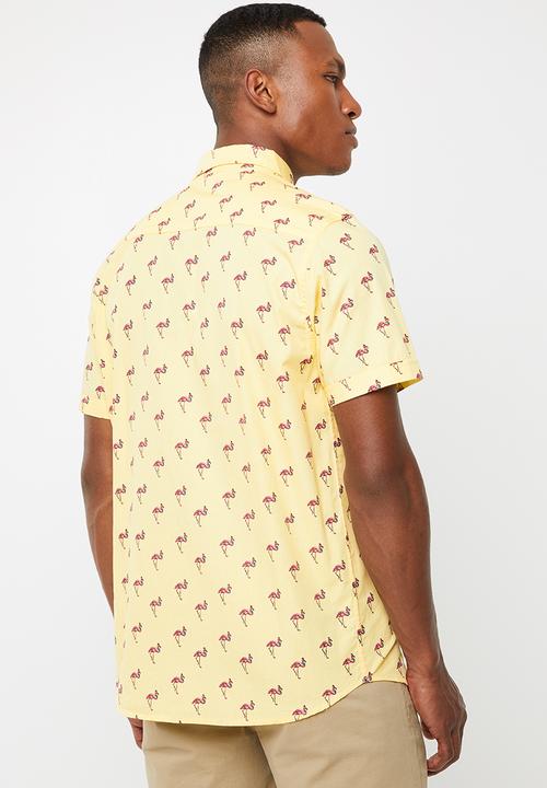 Brave Soul - Chester short sleeve shirt - yellow