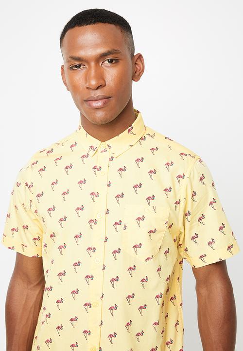 Brave Soul - Chester short sleeve shirt - yellow