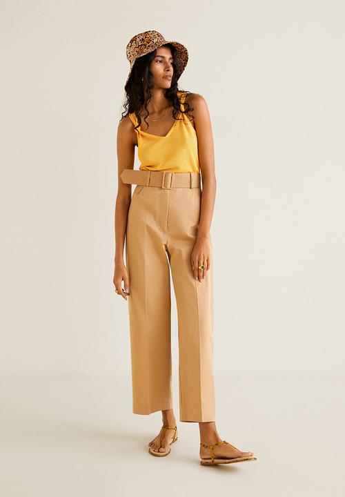 MANGO - Knotted knitted top - yellow