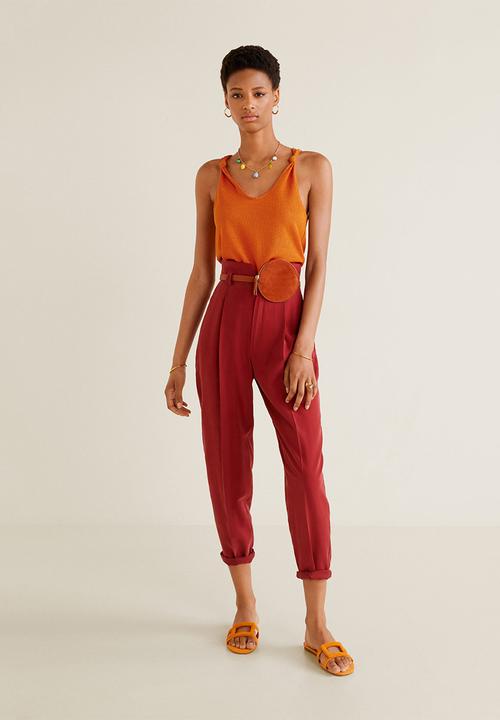 MANGO - Knotted knitted top - orange