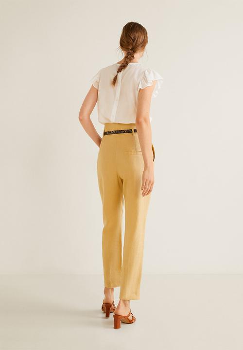 MANGO - Embroidered panel blouse - white