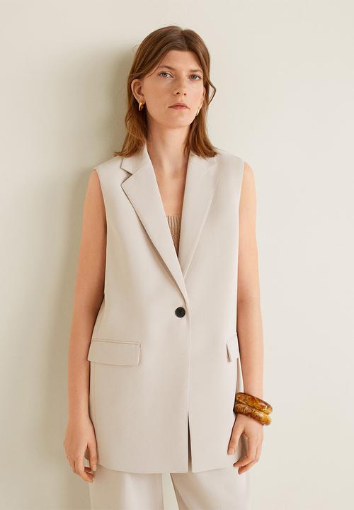 MANGO - Straight-cut gilet - beige 