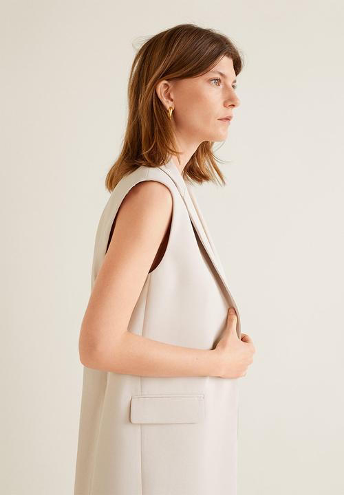 MANGO - Straight-cut gilet - beige 