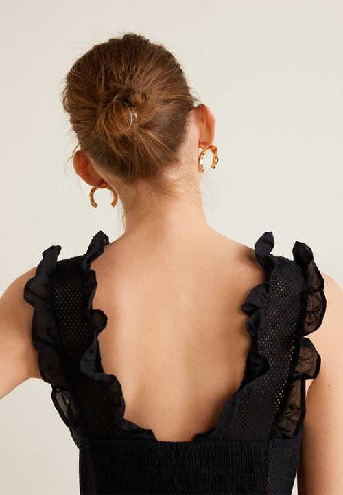 MANGO - Short ruffled dress - black
