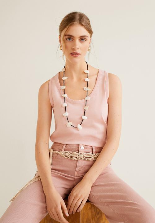 MANGO - Organic cotton basic top - pink