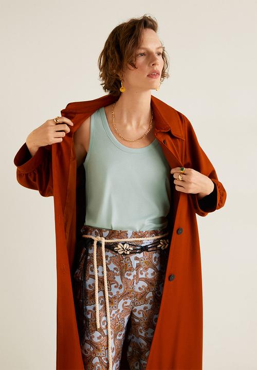 MANGO - Organic cotton basic top - green