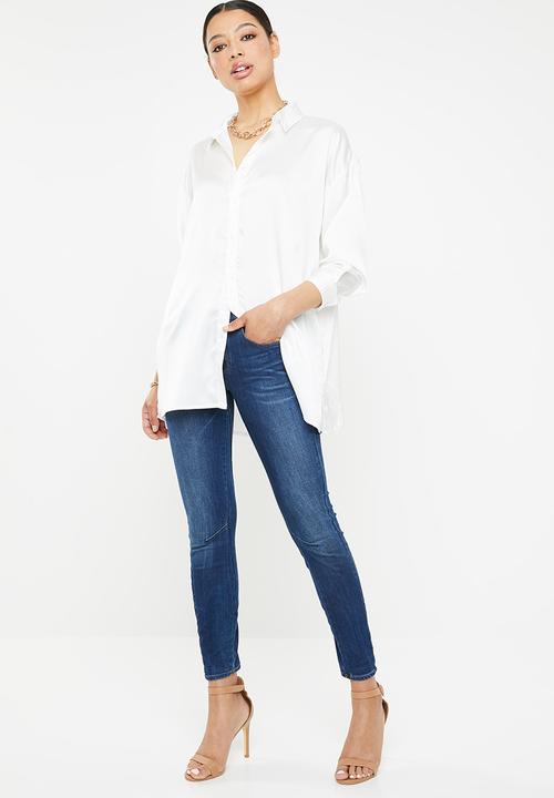 Missguided - Basic satin shirt - white