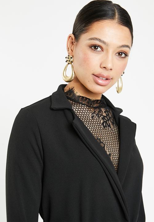 Missguided - Co-ord belted blazer - black