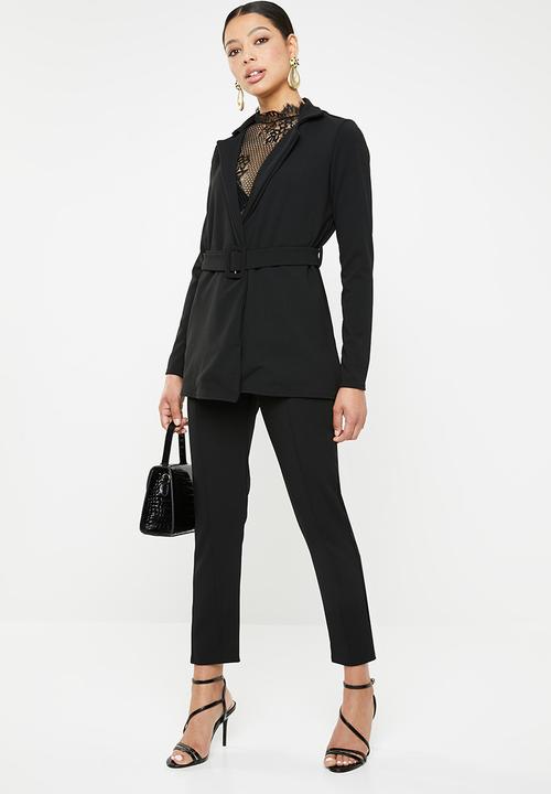 Missguided - Co-ord belted blazer - black