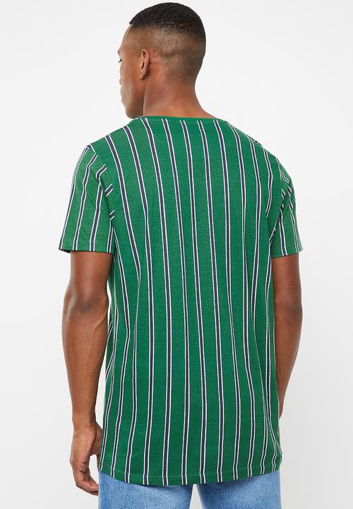 Brave Soul - Cript short sleeve stripe tee - green