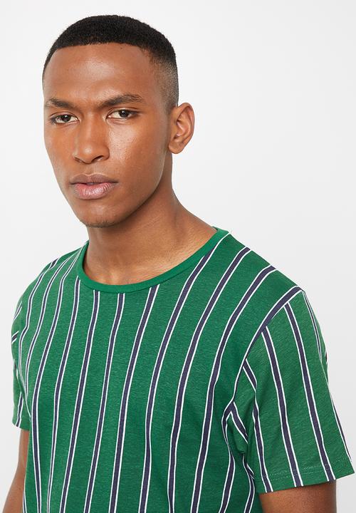 Brave Soul - Cript short sleeve stripe tee - green
