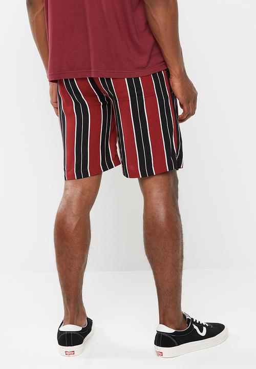 Brave Soul - Rock shorts - burgundy & black