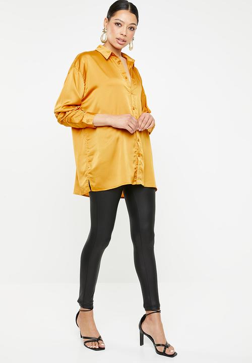 Missguided - Basic satin shirt - bronze