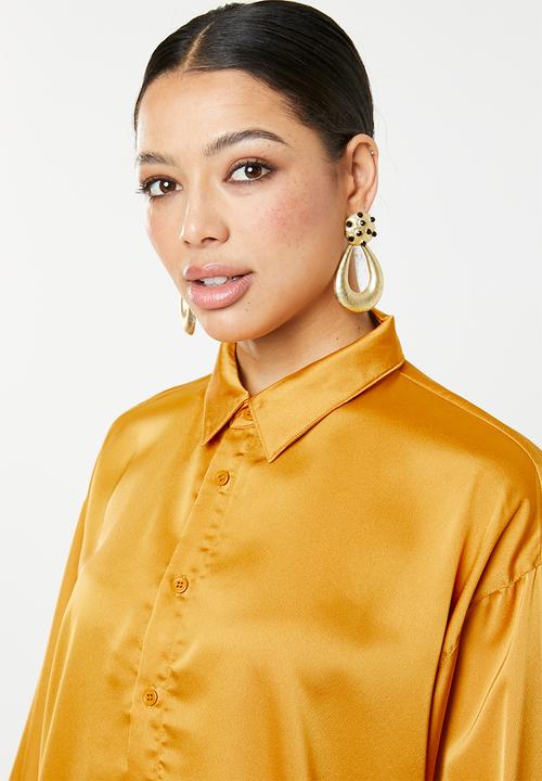 Missguided - Basic satin shirt - bronze