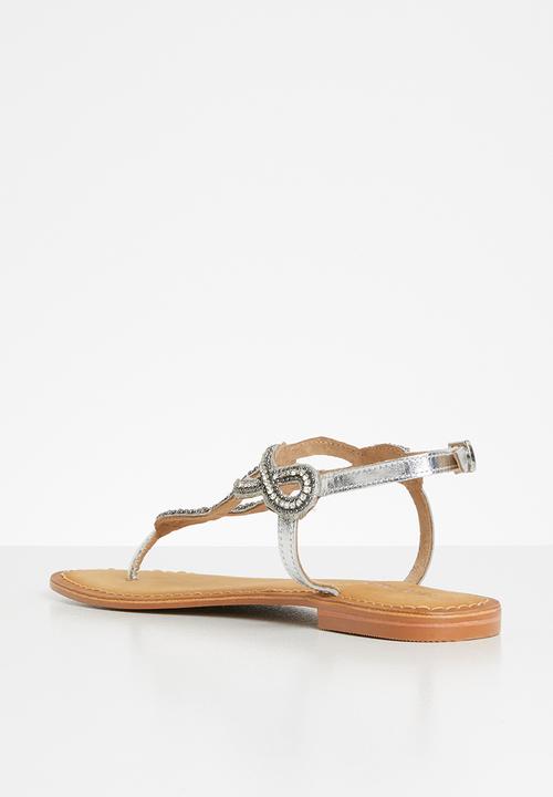 Vero Moda - Embellished T-strap sandal - silver