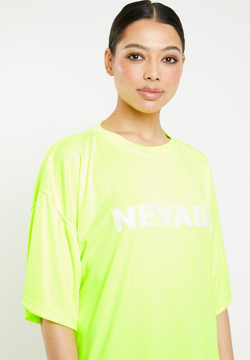 Missguided - Oversized short sleeve fluorescent nevada T-shirt dress - green
