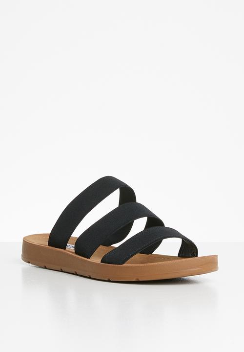 Madison® - Holly elastic triple strap sandal - black