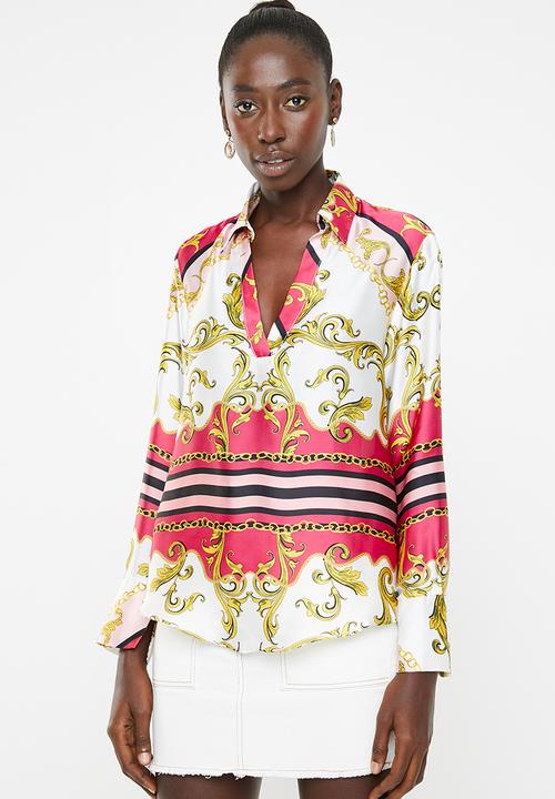 SISSY BOY - Girl boss: printed shirt with placket - multi