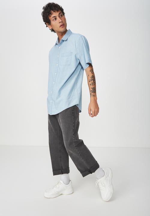 Cotton On - Vintage prep short sleeve shirt - blue