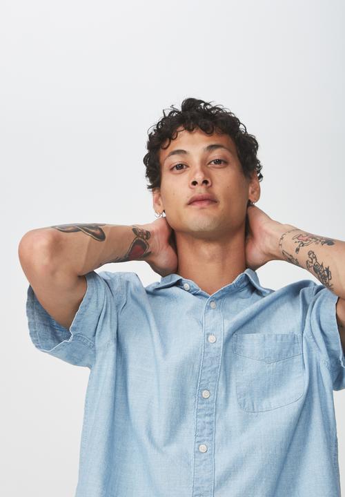 Cotton On - Vintage prep short sleeve shirt - blue