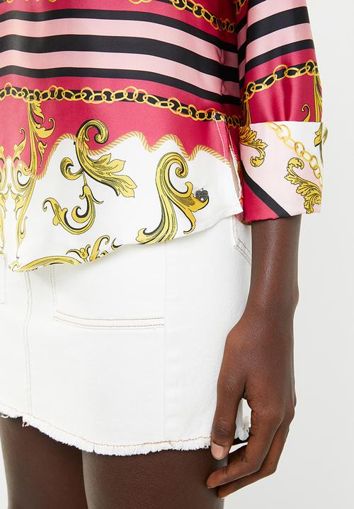 SISSY BOY - Girl boss: printed shirt with placket - multi