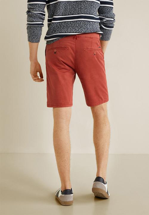 MANGO - Chino bermuda shorts - red