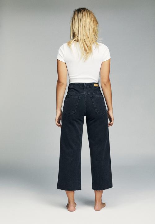 Cotton On - Wide leg jeans - black