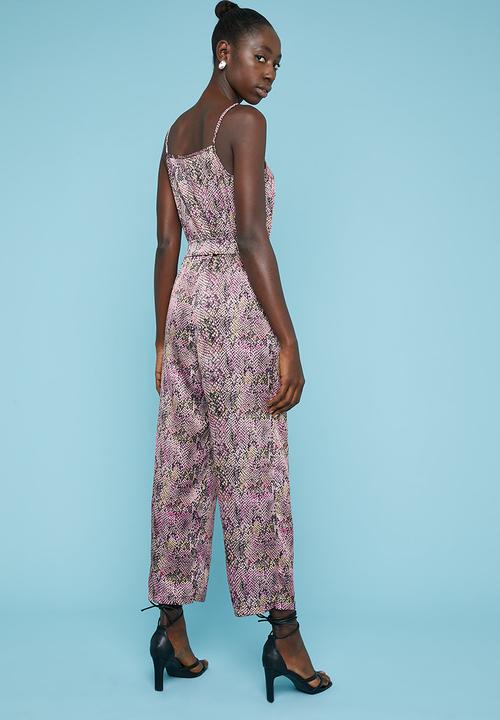 Superbalist - Printed strappy animal print jumpsuit - pink 