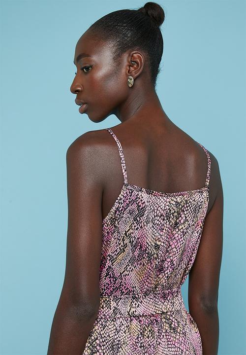 Superbalist - Printed strappy animal print jumpsuit - pink 