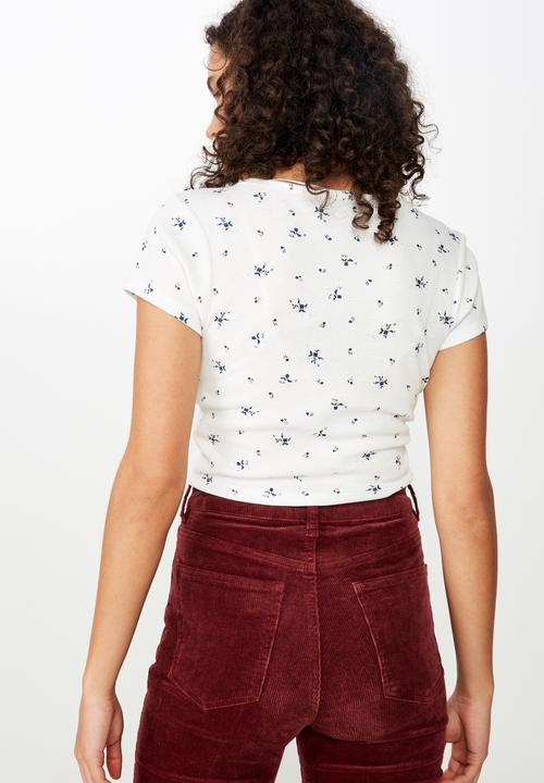 Cotton On - Lola waffle button through - white