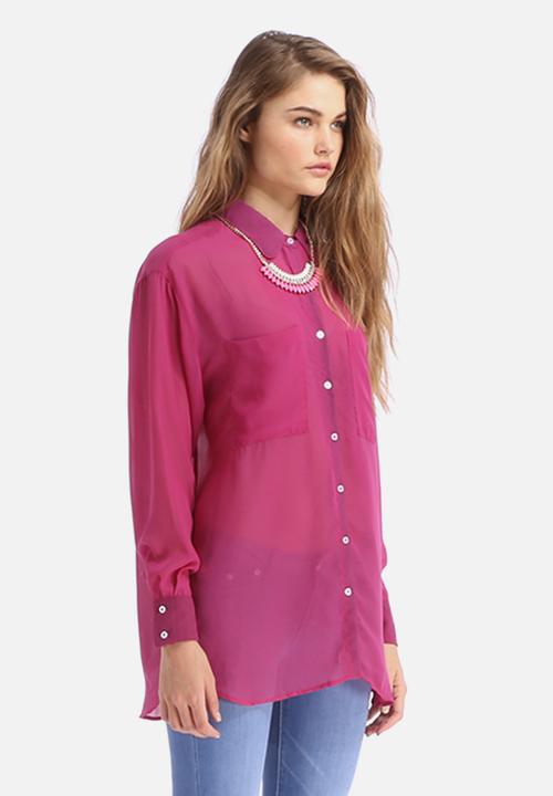 American Apparel - Chiffon Oversized Button-Up