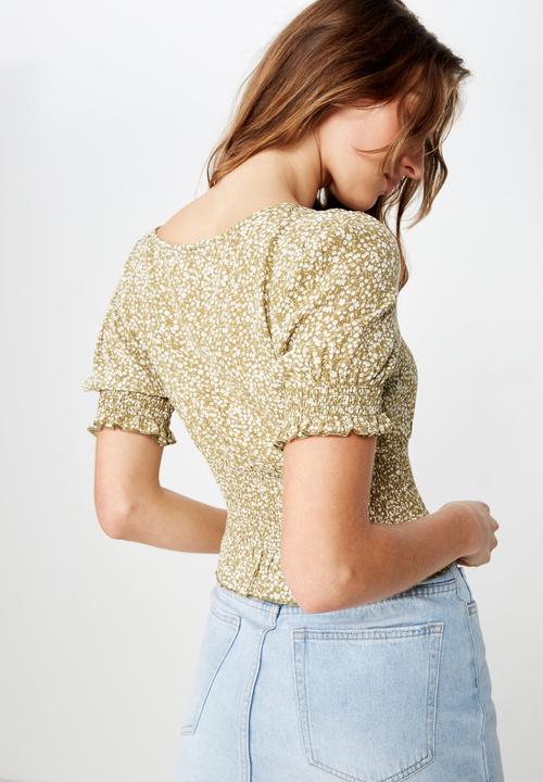 Cotton On - Jodie prairie shirre - green 