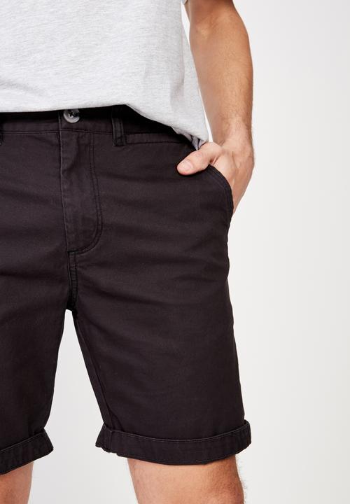 Cotton On - Washed chino short - black