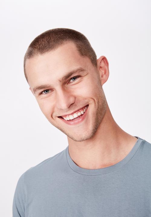 Cotton On - Essential longline curved hem tee - blue