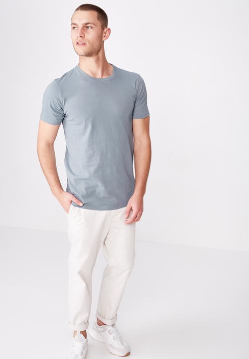 Cotton On - Essential longline curved hem tee - blue