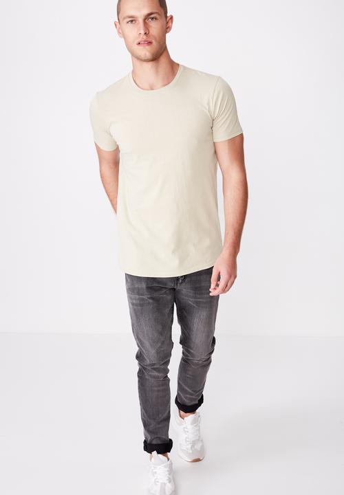 Cotton On - Essential longline curved hem tee - beige