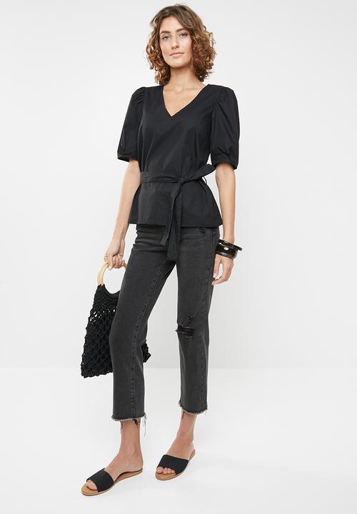 Vero Moda - Gilla tie top - black