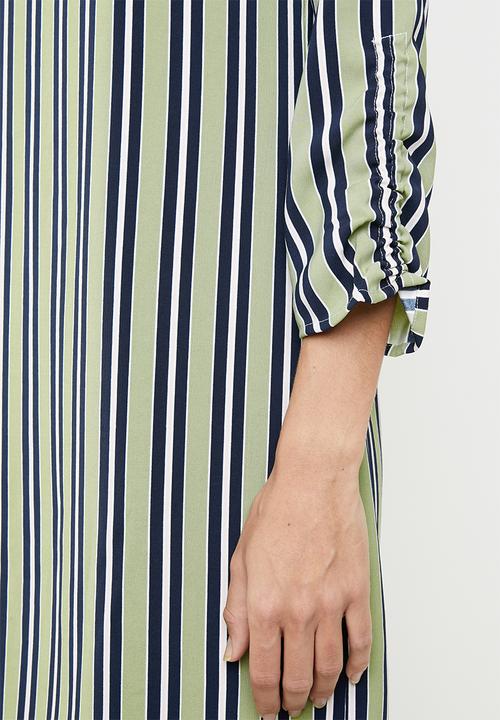ONLY - Stripe tie sleeve dress - multi