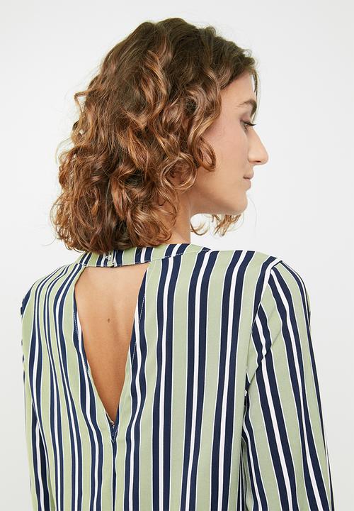 ONLY - Stripe tie sleeve dress - multi