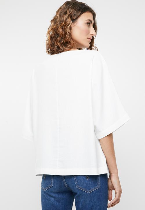 edit - Boxy linen top - cream