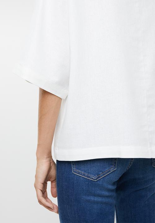 edit - Boxy linen top - cream