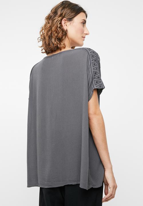 edit - Aztec print blouse - grey